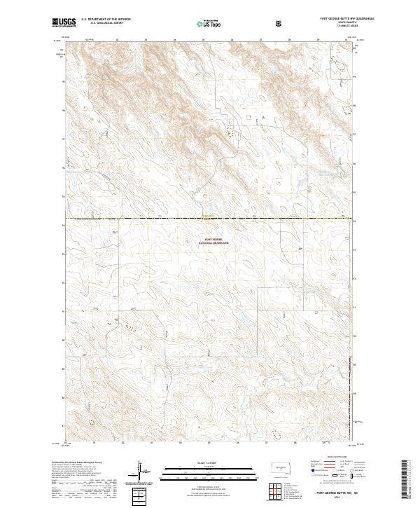 Fort George Butte NW topographic map thumbnail