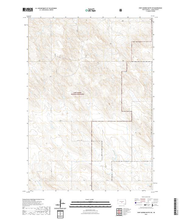 Fort George Butte SW topographic map thumbnail