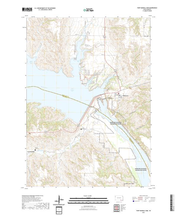 Fort Randall Dam topographic map thumbnail