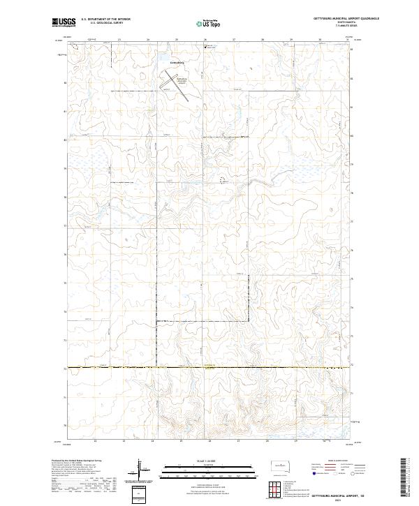 Gettysburg Municipal Airport topographic map thumbnail