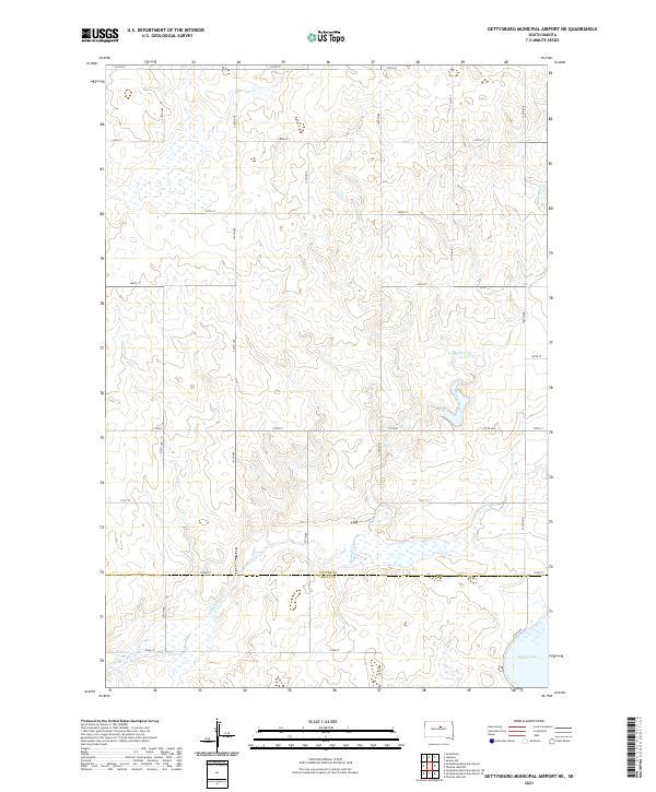 Gettysburg Municipal Airport NE topographic map thumbnail
