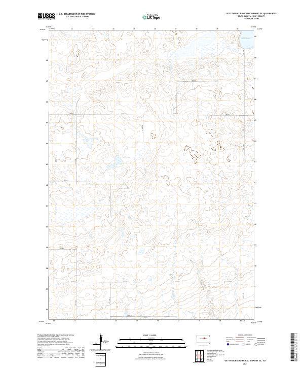 Gettysburg Municipal Airport SE topographic map thumbnail