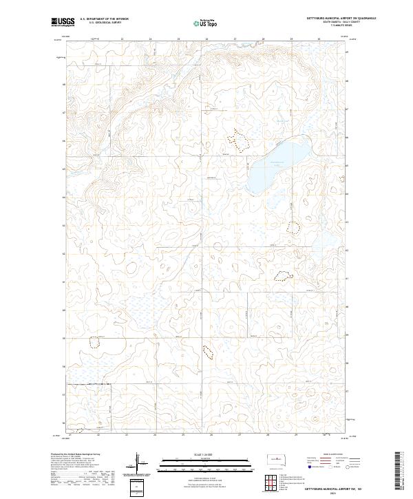 Gettysburg Municipal Airport SW topographic map thumbnail
