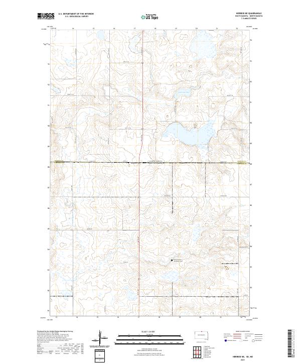 Herreid NE topographic map thumbnail