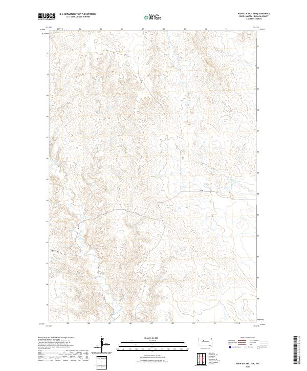 High Elk Hill SW topographic map thumbnail