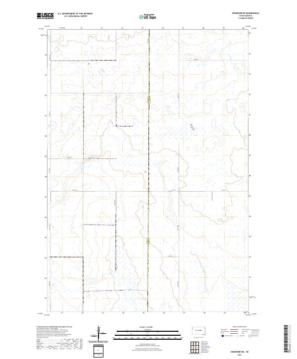 Highmore NE topographic map thumbnail