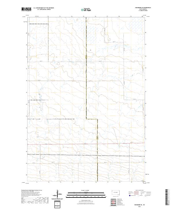 Highmore SE topographic map thumbnail