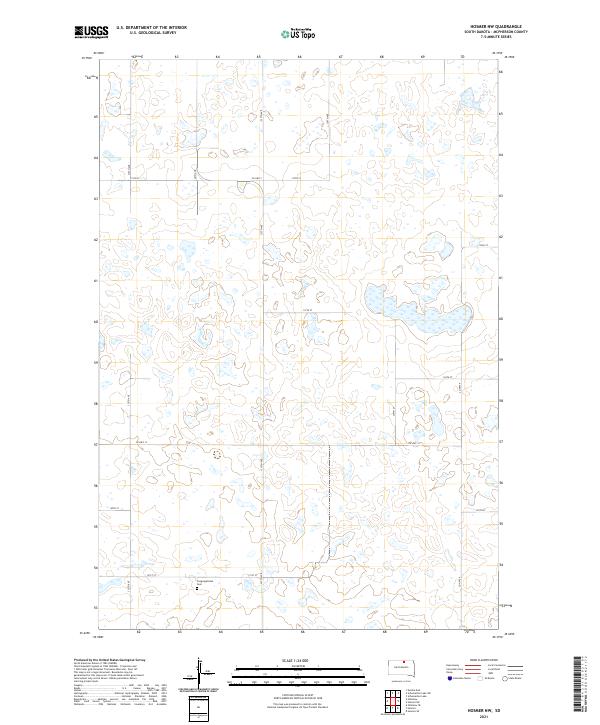Hosmer NW topographic map thumbnail