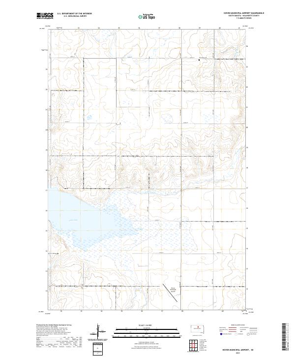Hoven Municipal Airport topographic map thumbnail