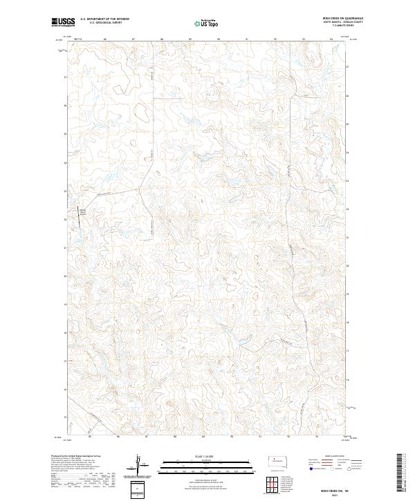 Irish Creek SW topographic map thumbnail
