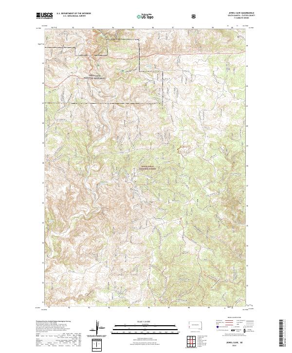 Jewel Cave topographic map thumbnail