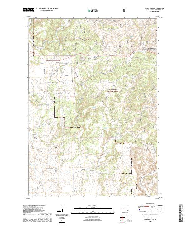 Jewel Cave NW topographic map thumbnail