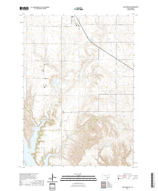 Lake Andes NW topographic map thumbnail