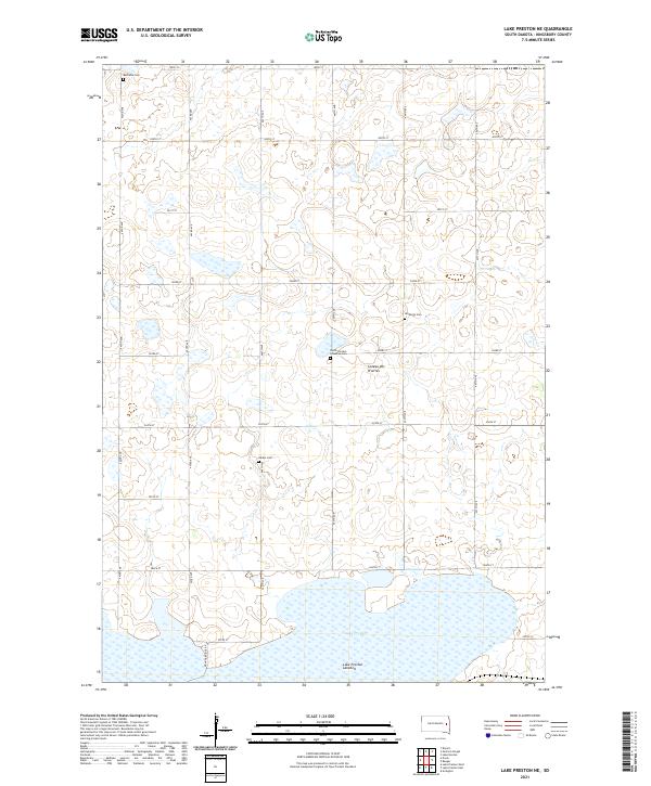 Lake Preston NE topographic map thumbnail