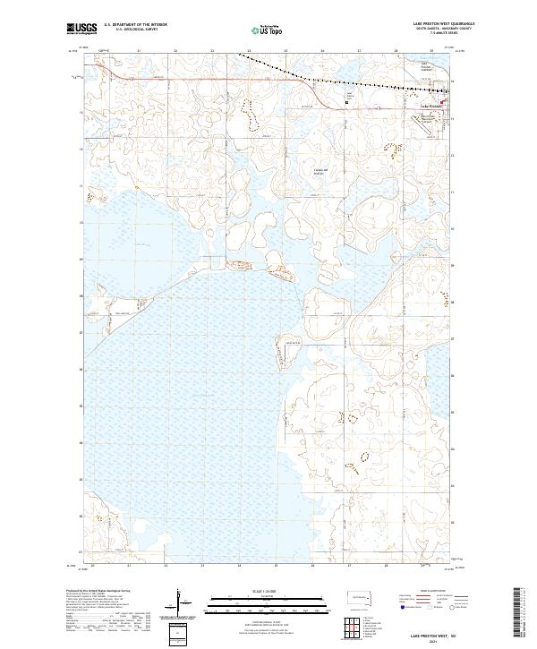 Lake Preston West topographic map thumbnail