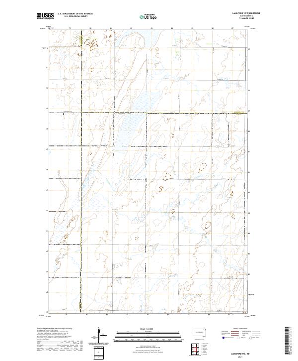 Langford SW topographic map thumbnail