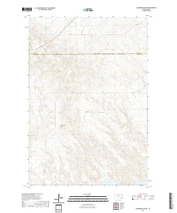 Laundreaux Butte topographic map thumbnail