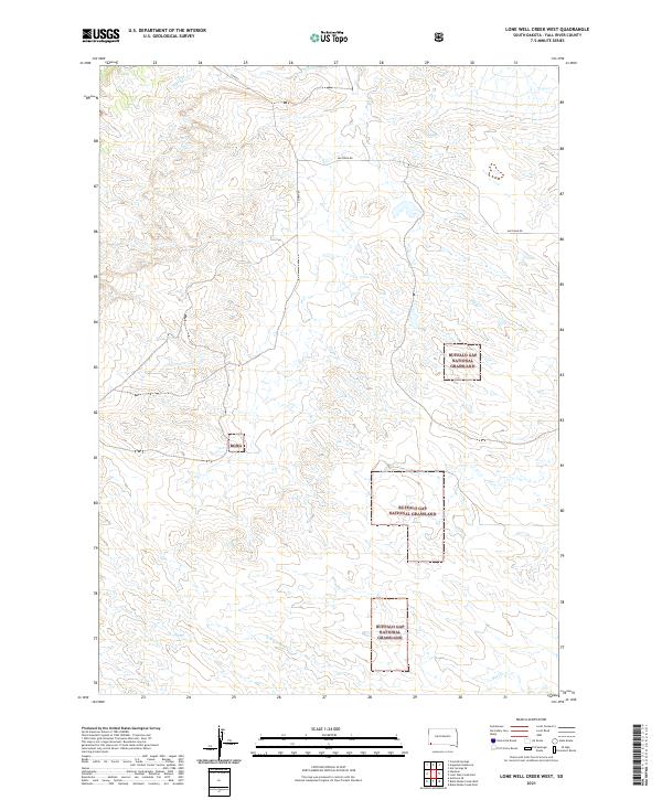 Lone Well Creek West topographic map thumbnail