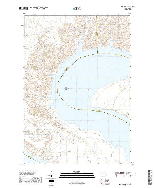 Lower Brule NW topographic map thumbnail
