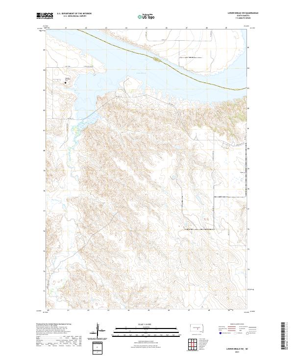 Lower Brule SW topographic map thumbnail