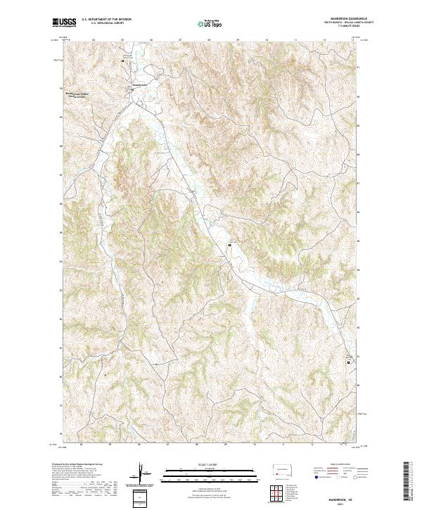 Manderson topographic map thumbnail