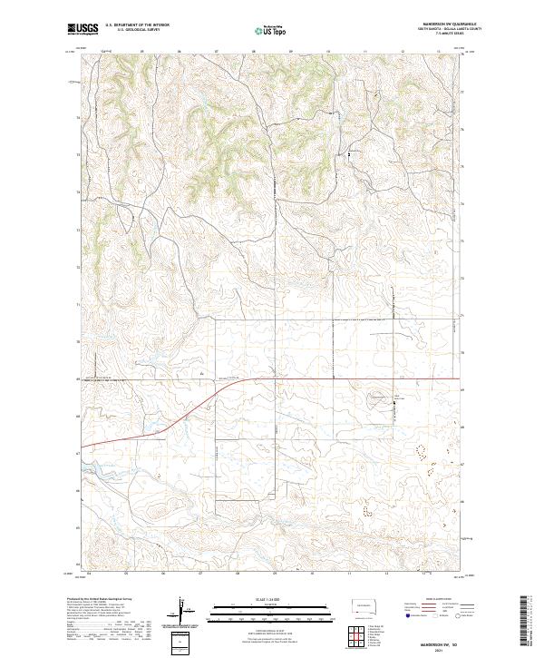 Manderson SW topographic map thumbnail