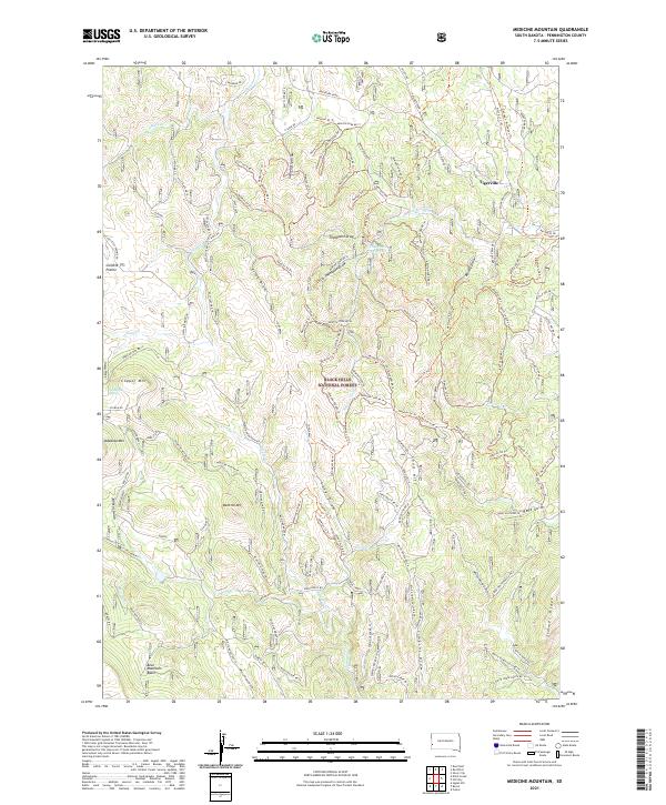 Medicine Mountain topographic map thumbnail