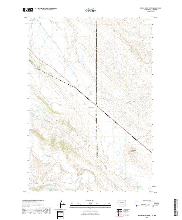 Middle Creek Butte topographic map thumbnail