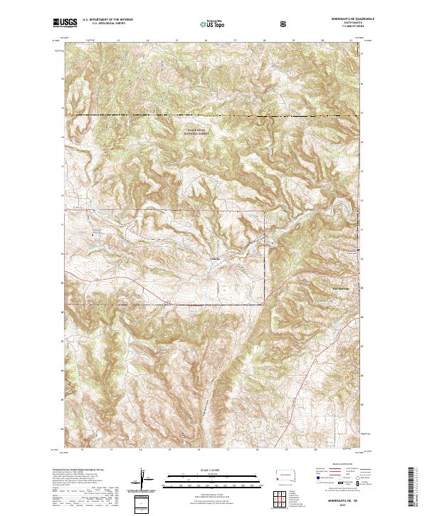 Minnekahta NE topographic map thumbnail