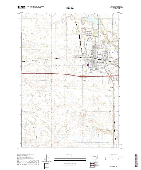 Mitchell topographic map thumbnail