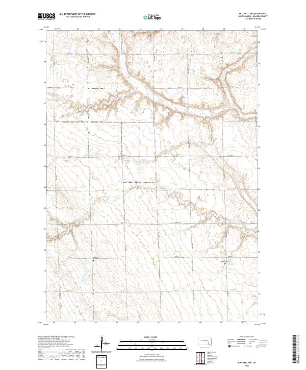 Mitchell SW topographic map thumbnail