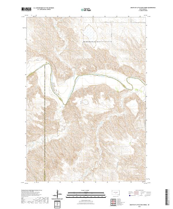 Mouth of Little Dog Creek topographic map thumbnail