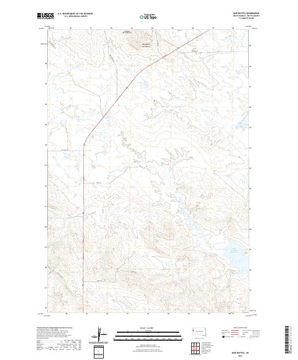 Mud Buttes topographic map thumbnail