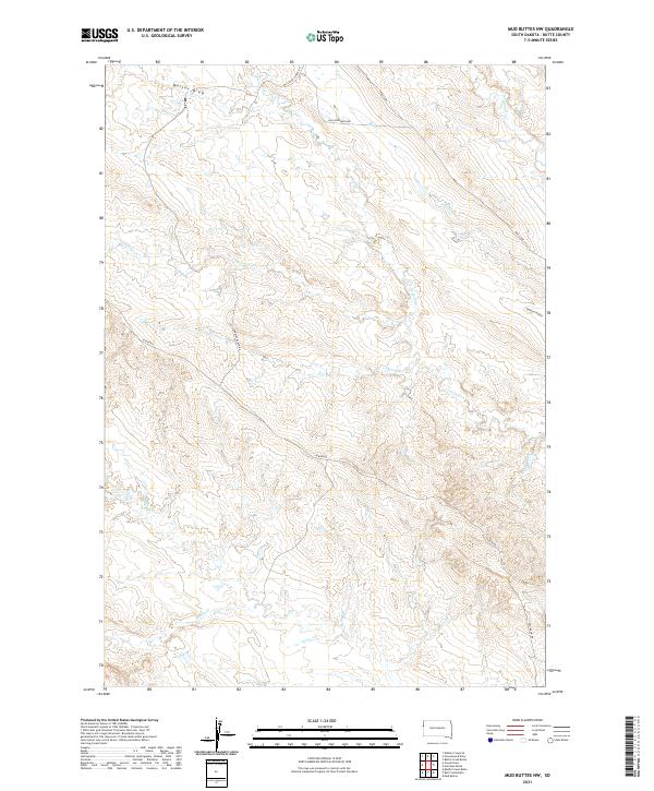 Mud Buttes NW topographic map thumbnail