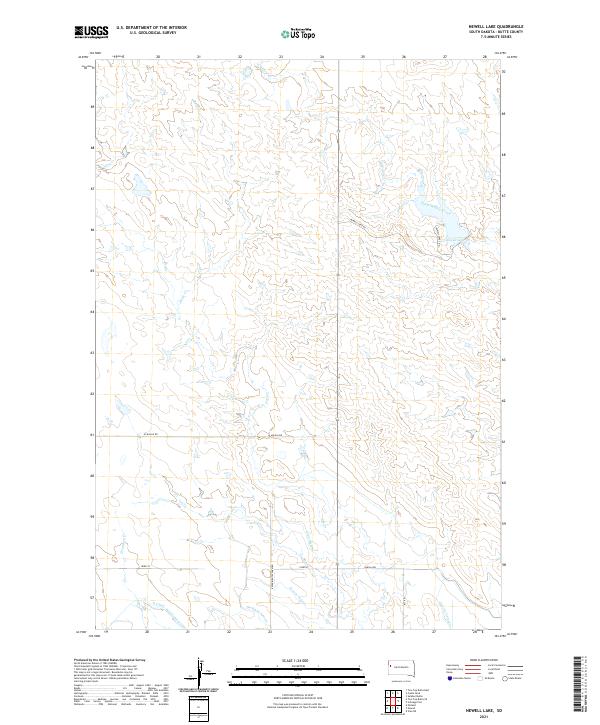 Newell Lake topographic map thumbnail