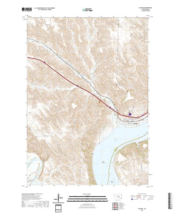 Oacoma topographic map thumbnail