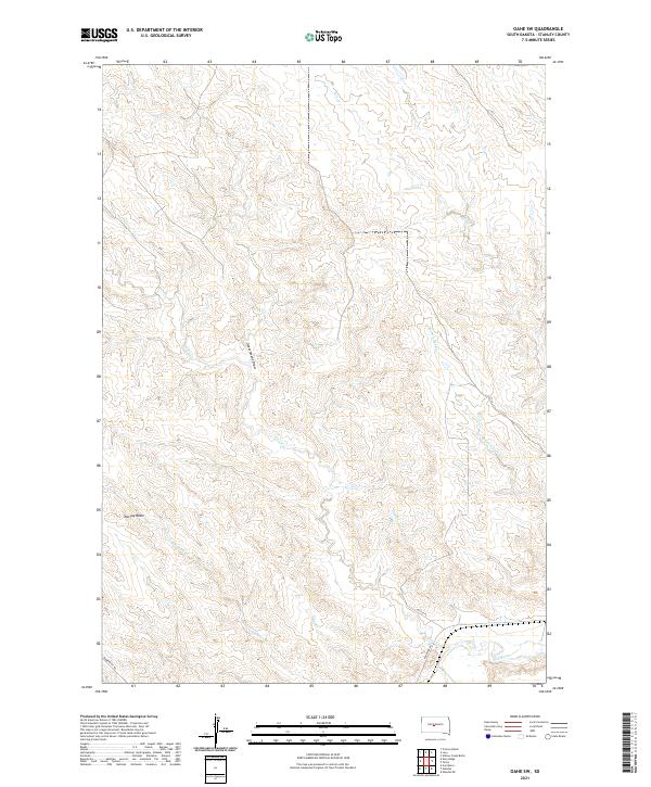 Oahe SW topographic map thumbnail