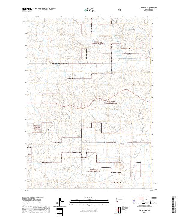 Oelrichs NE topographic map thumbnail