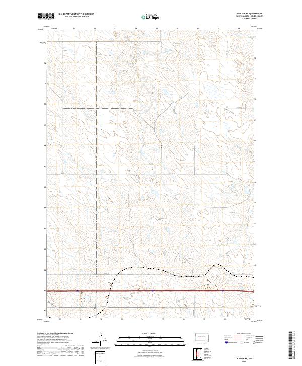 Okaton NE topographic map thumbnail