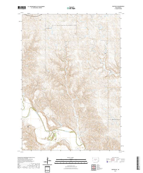 Okaton SE topographic map thumbnail