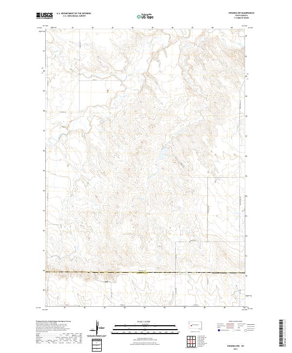 Owanka NW topographic map thumbnail