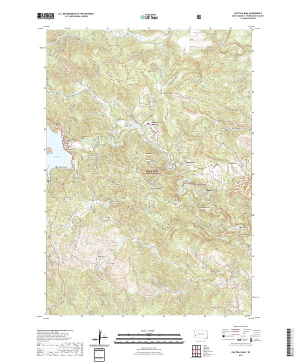 Pactola Dam topographic map thumbnail