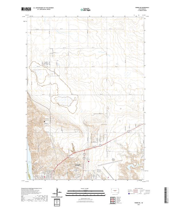 Pierre NE 2021 topographic map thumbnail