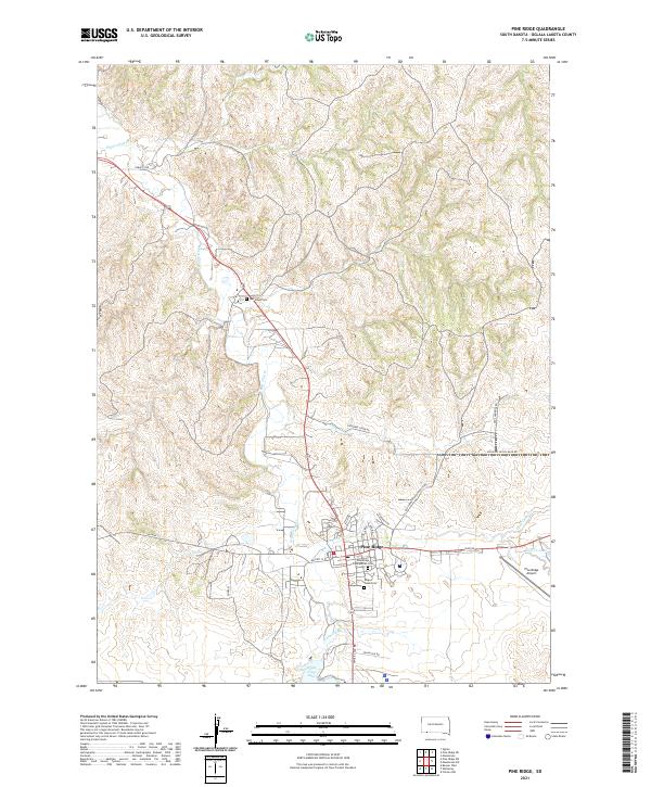 Pine Ridge 2021 topographic map thumbnail