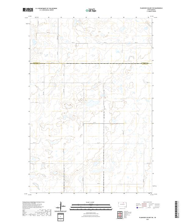 Plainview Colony SW topographic map thumbnail