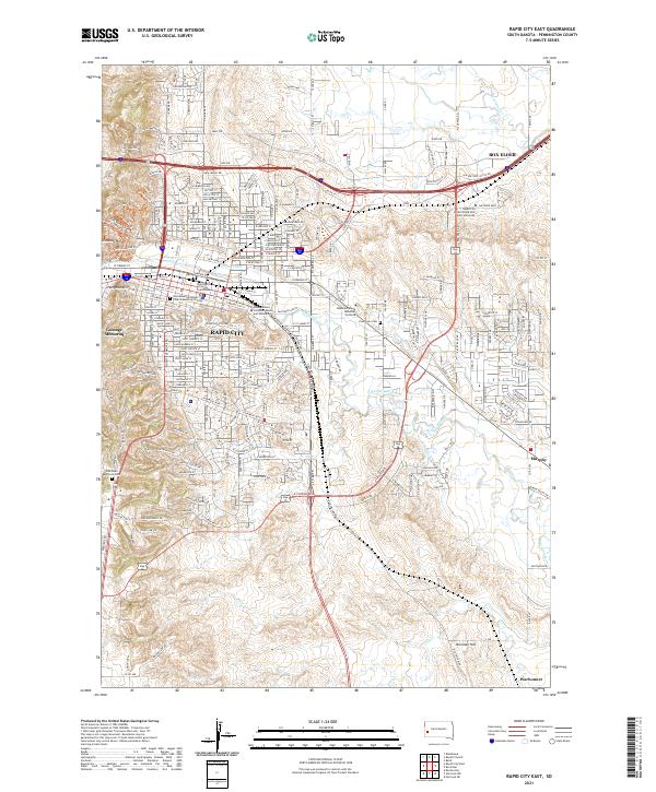 Rapid City East topographic map thumbnail