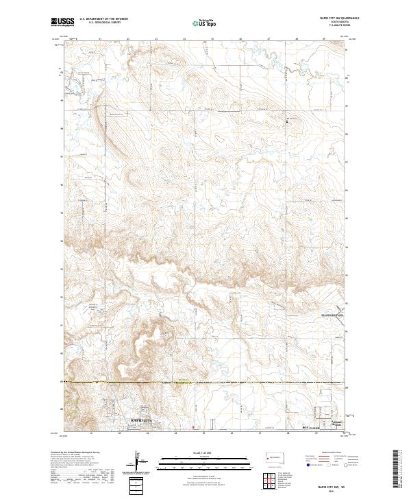 Rapid City NW topographic map thumbnail
