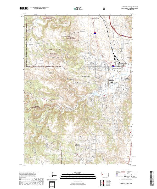 Rapid City West topographic map thumbnail