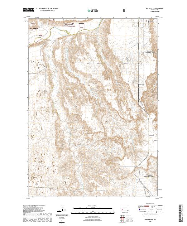 Red Shirt SW topographic map thumbnail
