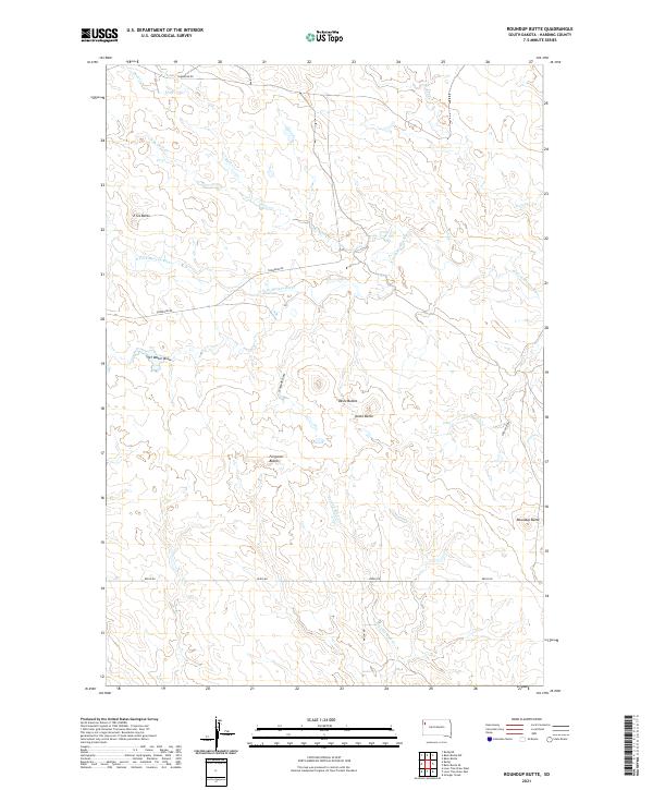 Roundup Butte topographic map thumbnail
